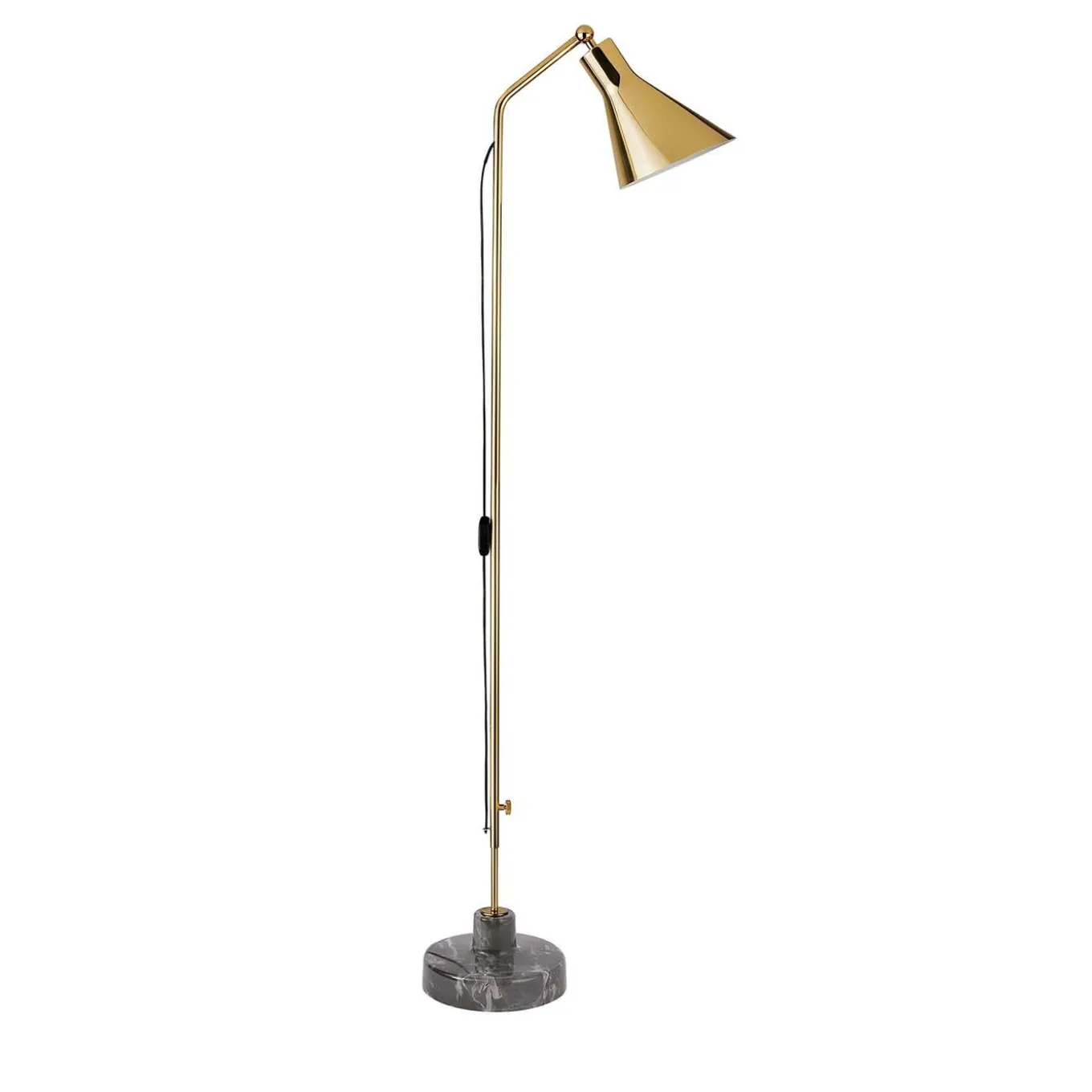 Alzabile Brass and Gray Floor Lamp by Ignazio Gardella