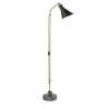 Alzabile Brass Gray and Black Floor Lamp by Ignazio Gardella