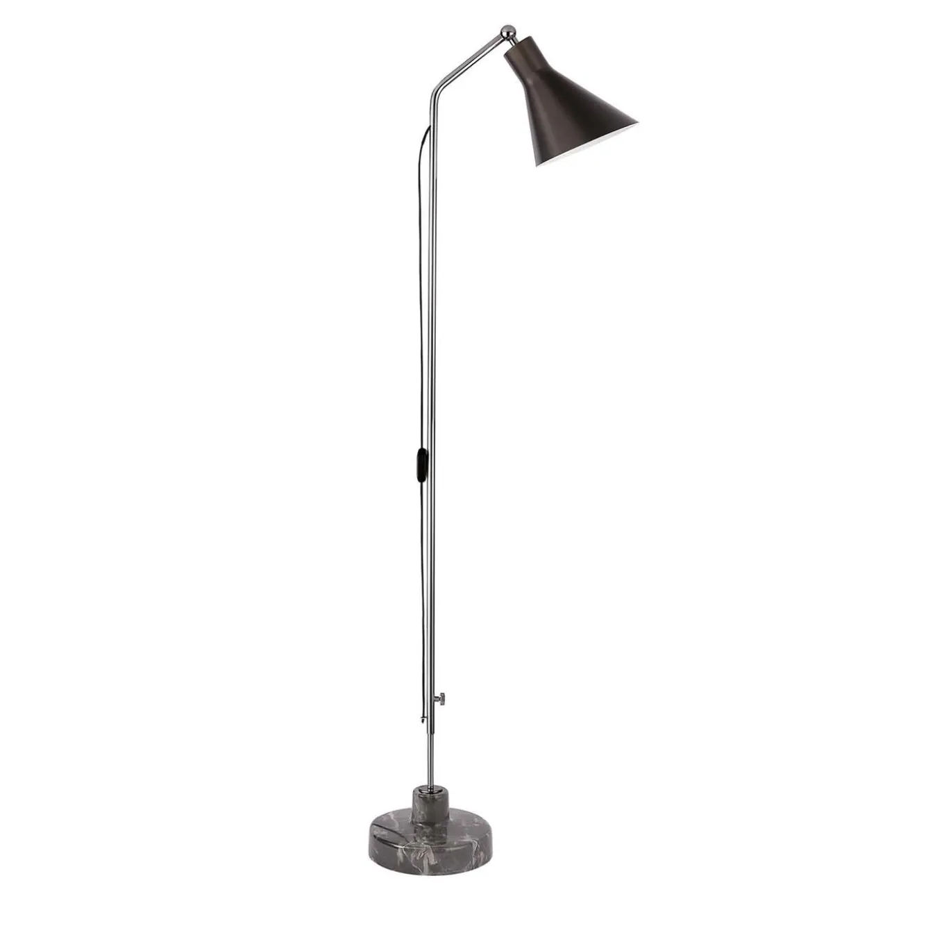 Alzabile Chrome Gray and Black Floor Lamp by Ignazio Gardella
