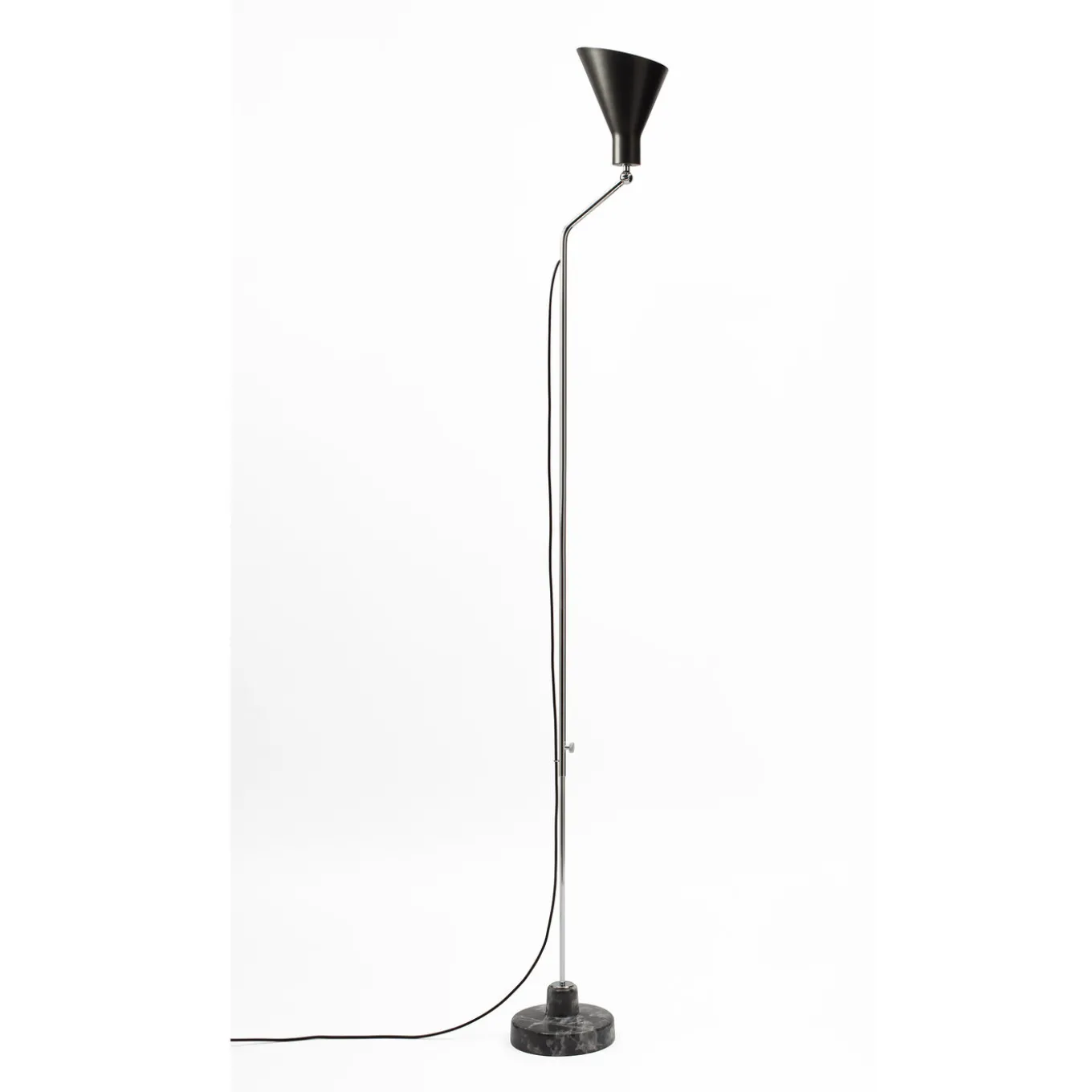 Alzabile Chrome Gray and Black Floor Lamp by Ignazio Gardella