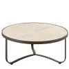 Amalfi Gray Round Coffee Table by Studio 63 in Stainless Steel