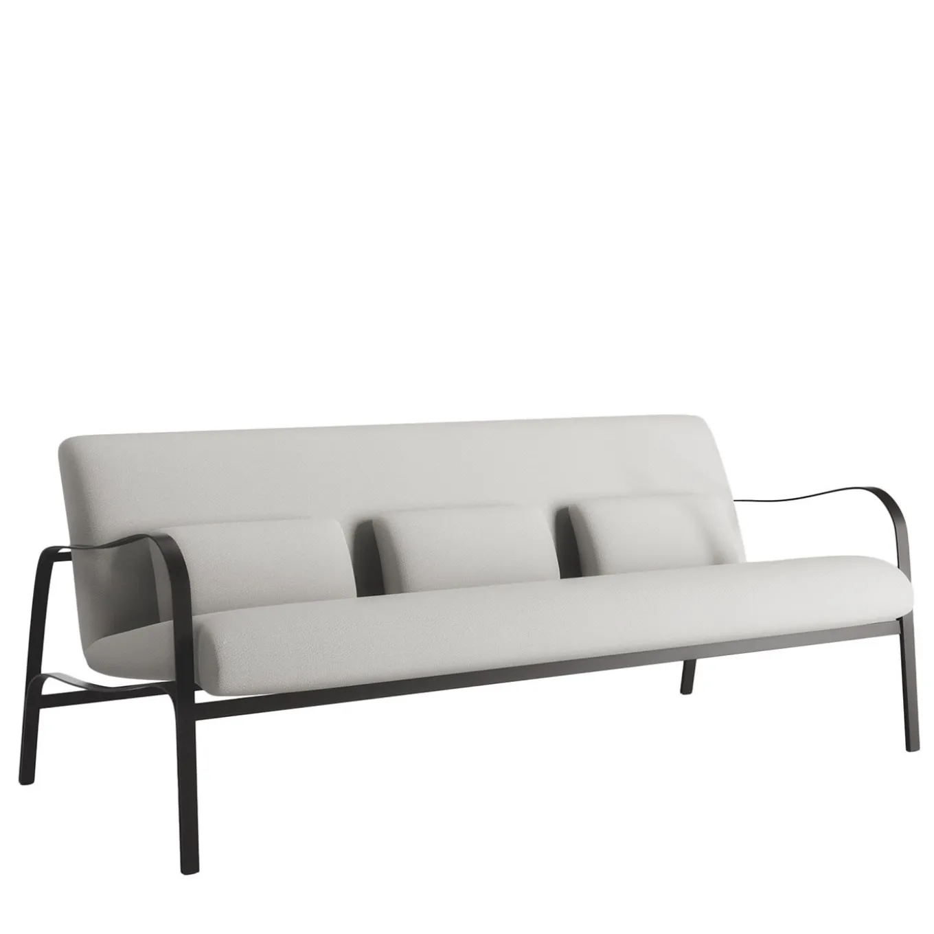 Amalfi White and Gray Sofa by Studio 63 in Stainless Steel