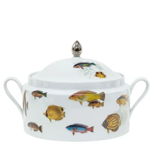 Amami Porcelain Tureen With Tropical Fish