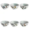 Amami Set Of 6 Porcelain Bowls With Tropical Fish