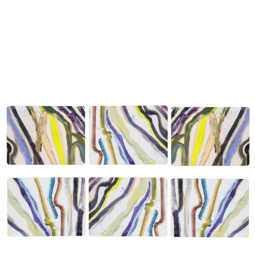 Amazonia Set of 6 print glossy wood fiber tablemats