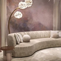 Amber Round Antiqued-Pink Metal & Resin Coffee Table