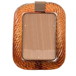 Amber Twisted Glass with Matte Brass Structure Frame