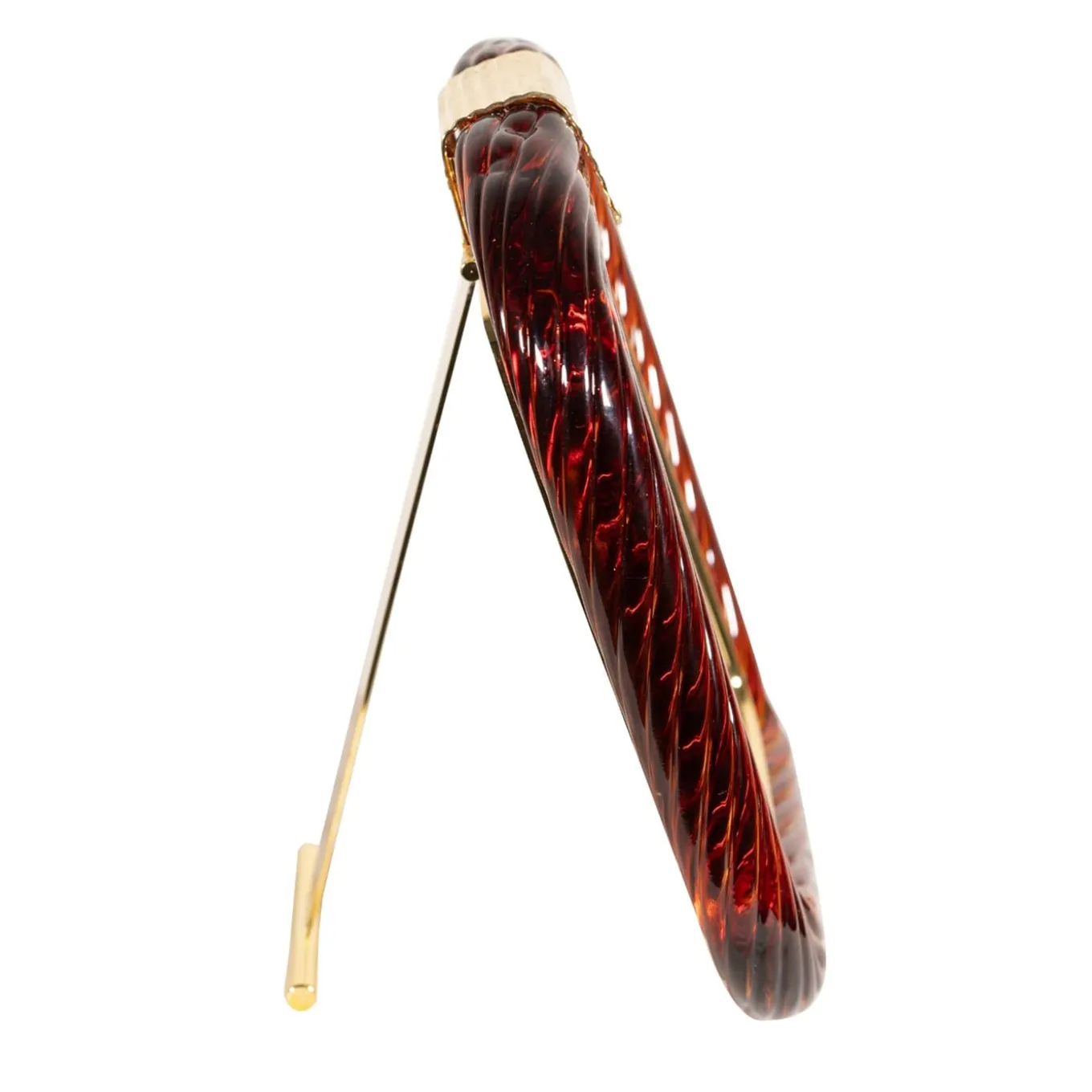 Amber Twisted Glass with Matte Brass Structure Frame