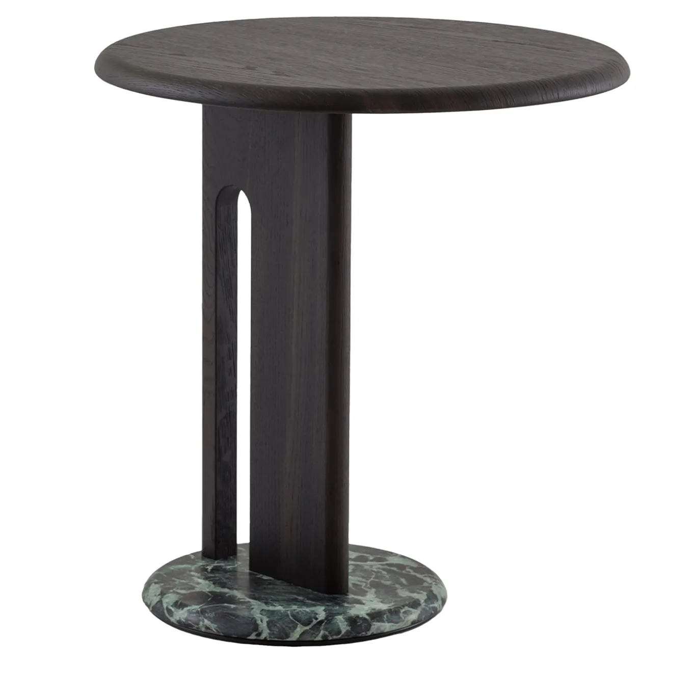 Ambrogio Alto Lagoon Oak Side Table with Alps Green Marble Base