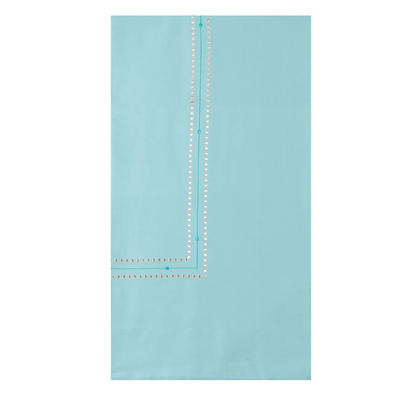 Ametista Light Blue Embroidered Cotton Satin Top Sheet