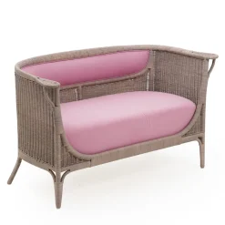 Angelina Pink Rattan Loveseat
