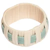 Anglet Green Leather and Rattan Napkin Ring