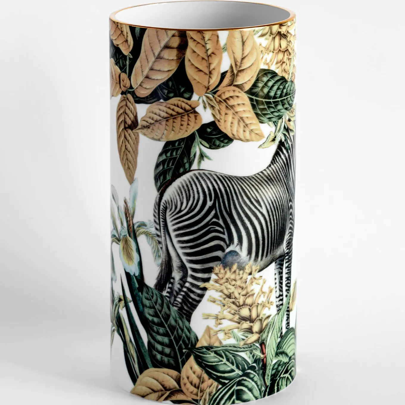 Animalia Porcelain Cylindrical Vase With Zebra
