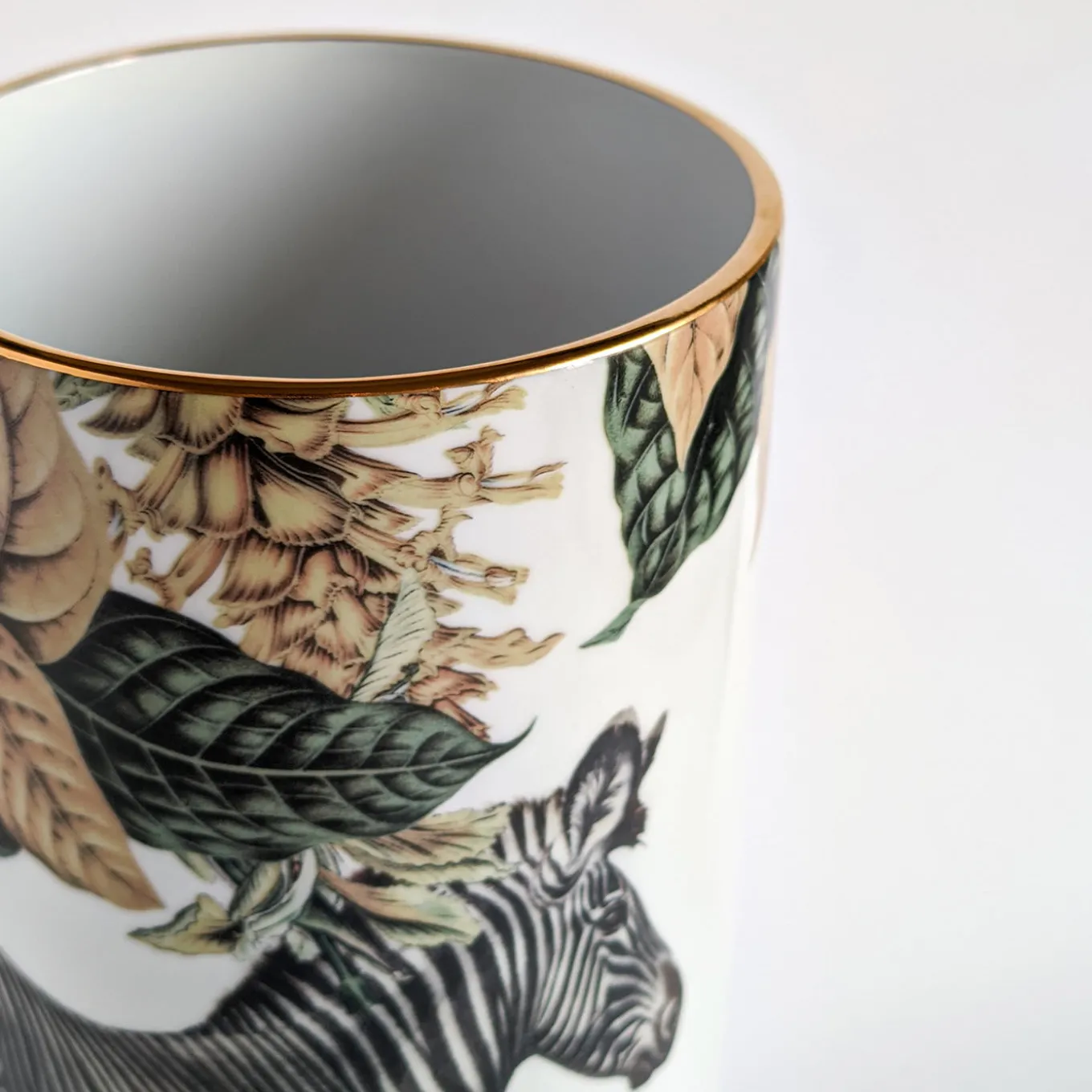 Animalia Porcelain Cylindrical Vase With Zebra