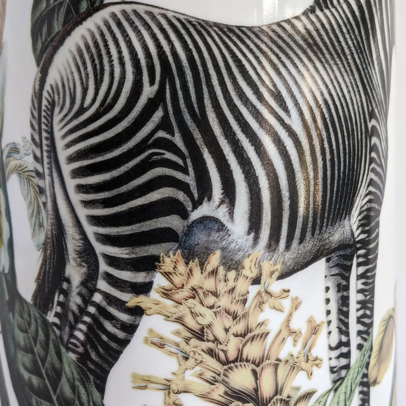 Animalia Porcelain Cylindrical Vase With Zebra