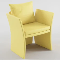 Anita Yellow Leather Armchair