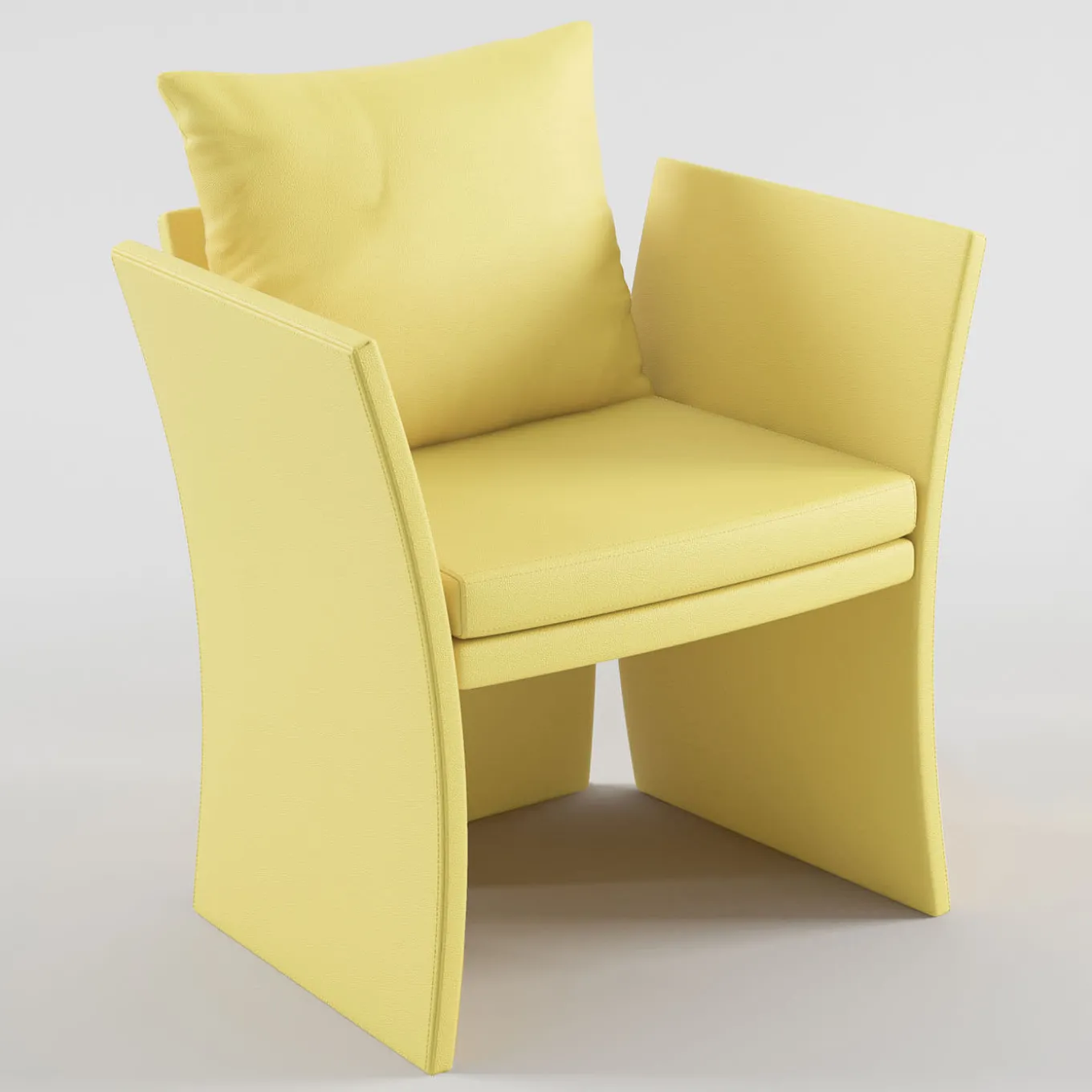 Anita Yellow Leather Armchair