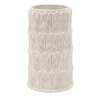 Anne Leaf-Patterned Medium White Stoneware Vase