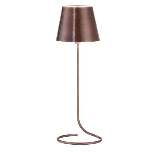 Antares Half-Circle Antiqued-Copper Wireless Table Lamp by Harari