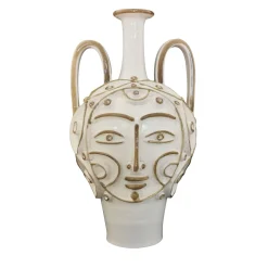 Anthropomorphic White Amphora Vase