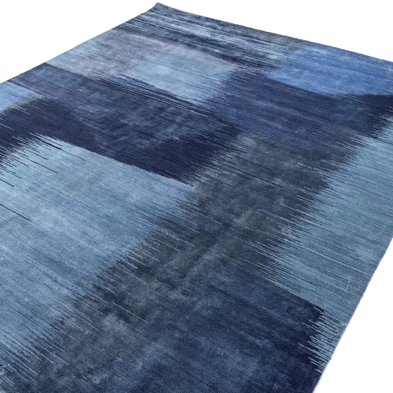 Antique Blue & Denim Blue Hand-Knotted Rug