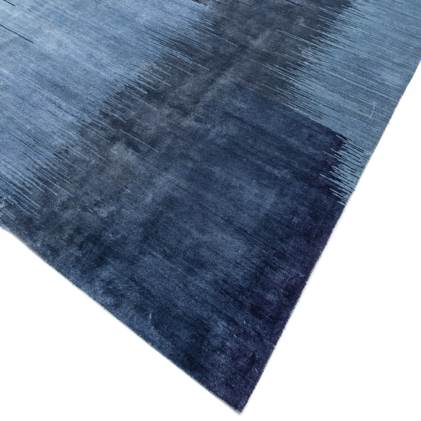 Antique Blue & Denim Blue Hand-Knotted Rug