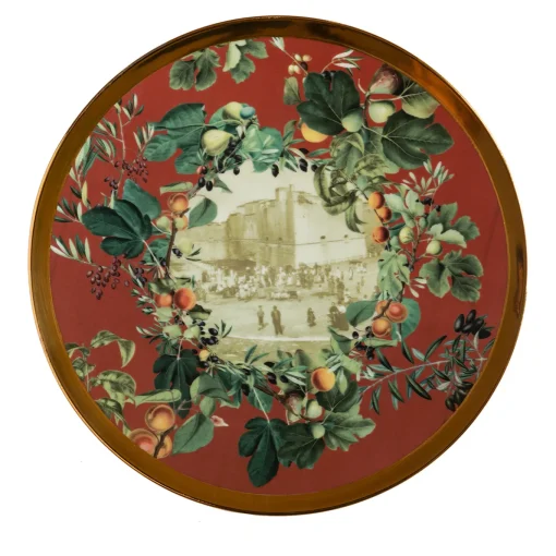 Apulia Porcelain Charger Plate With Castello Di Barletta