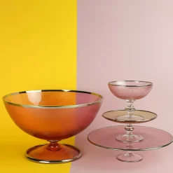 Aqua Large Pink Fruit Bowl
