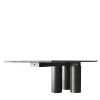 Arcaico Dining Table Top with 4 Cylinder bases in Nero Marquina