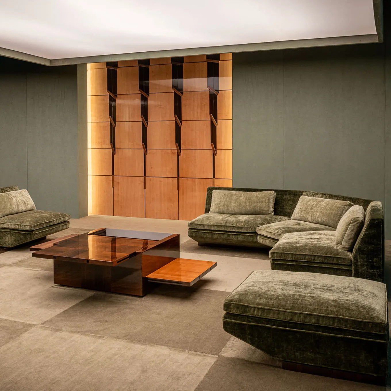 Arcano Cube Brown Wood Coffee Table by Storagemilano
