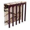 ARCHED CONSOLE IN ONYXED BRECCIA MARBLE