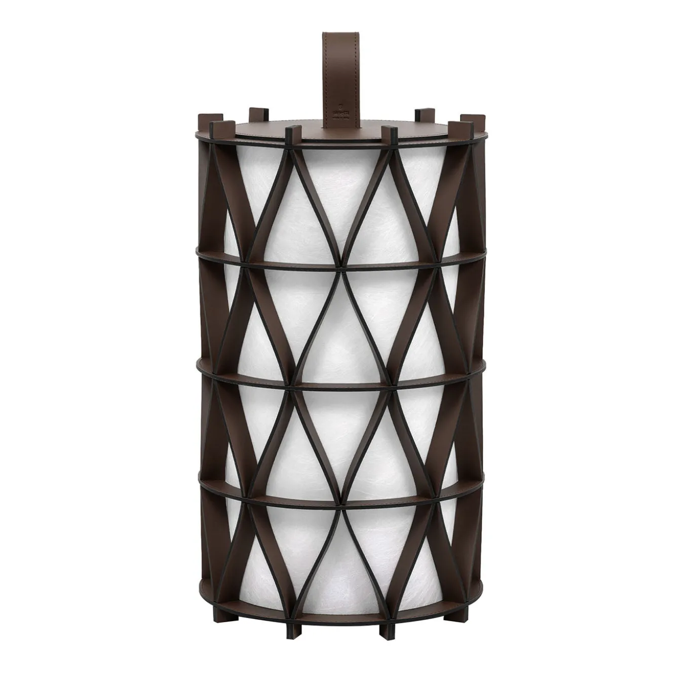 Arena Short Brown Leather Lantern