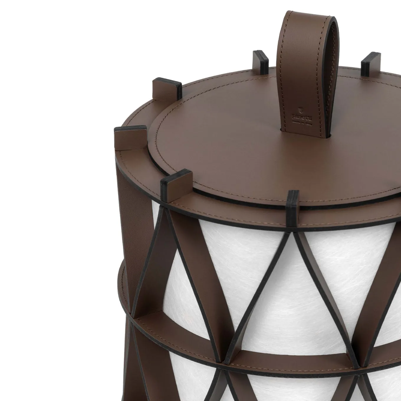 Arena Short Brown Leather Lantern