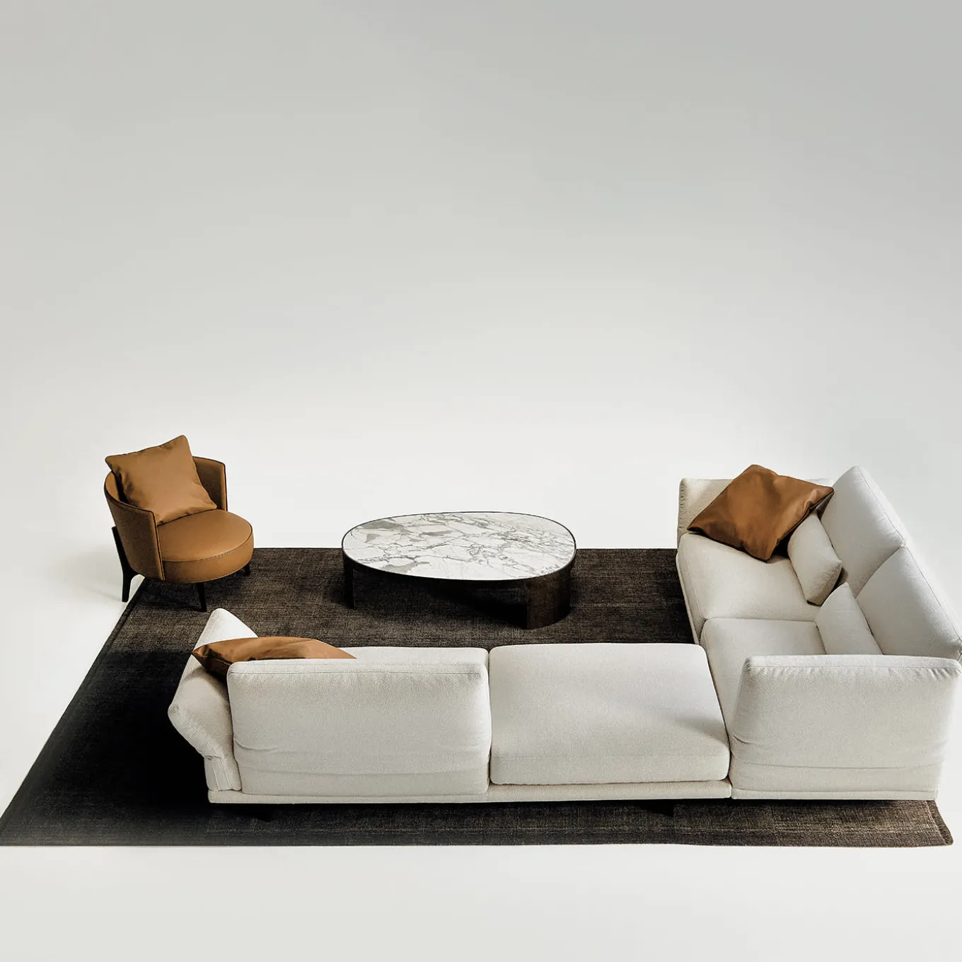 Ares 104 Brown & Black Armchair by Ludovica + Roberto Palomba