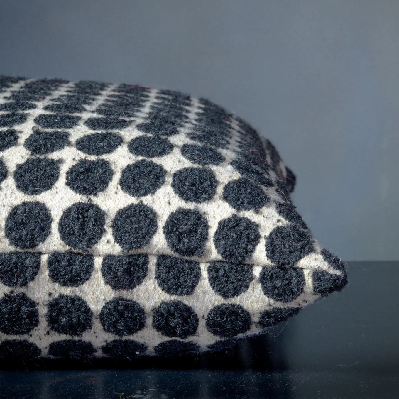 Armoise Square Dotted Black & White Boucle Cushion