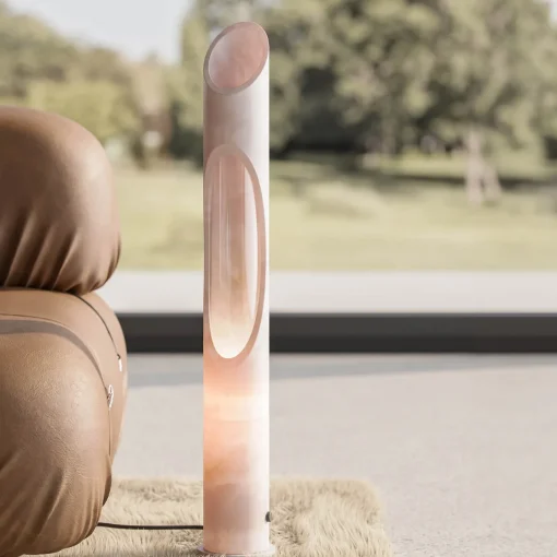 Armonia Lamp L in Pink Egeo marble by Jacopo Simonetti