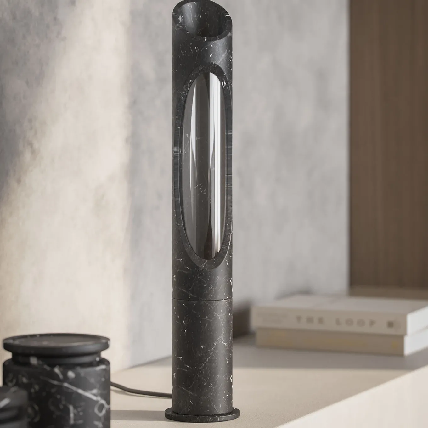 Armonia Lamp S in Black Marquinia marble by Jacopo Simonetti