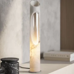Armonia Lamp S in White Onyx marble by Jacopo Simonetti