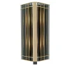 Art Deco Black Metal & Glass Wall Sconce