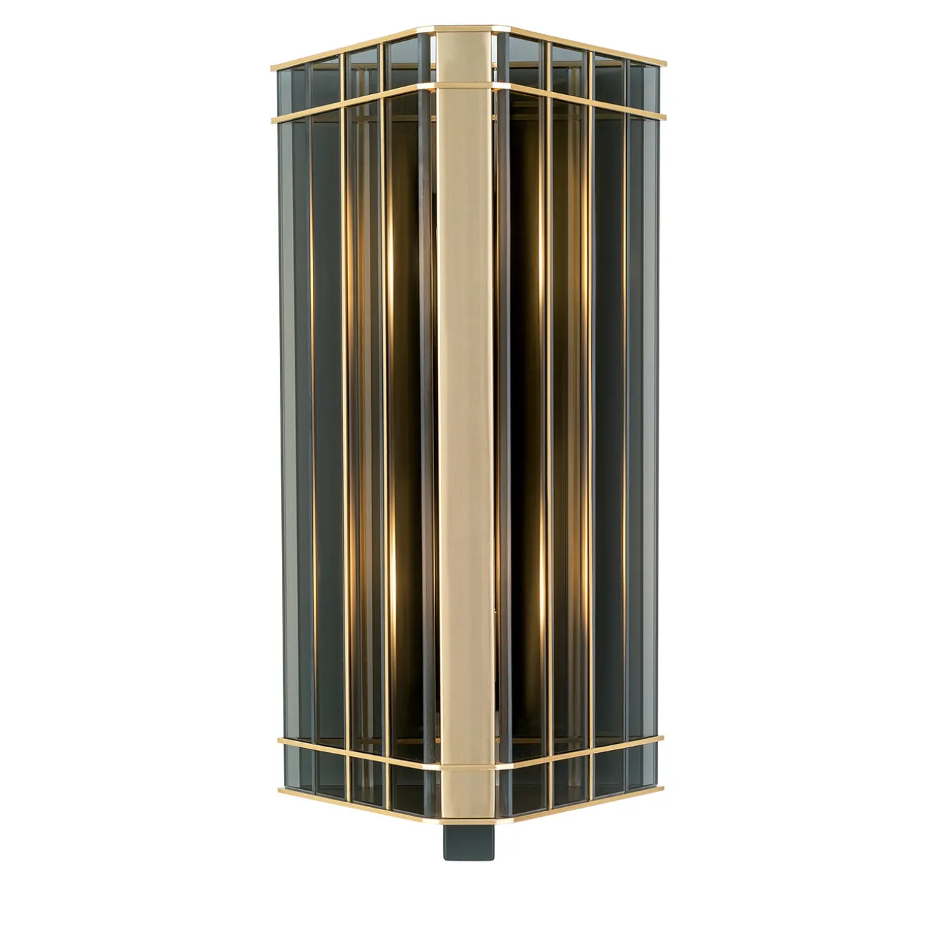 Art Deco Black Metal & Glass Wall Sconce