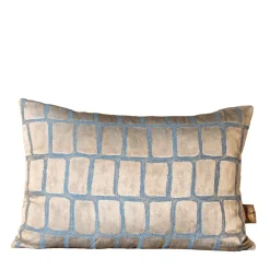 Asplenio Rectangular Patterned Blue & Beige Cushion