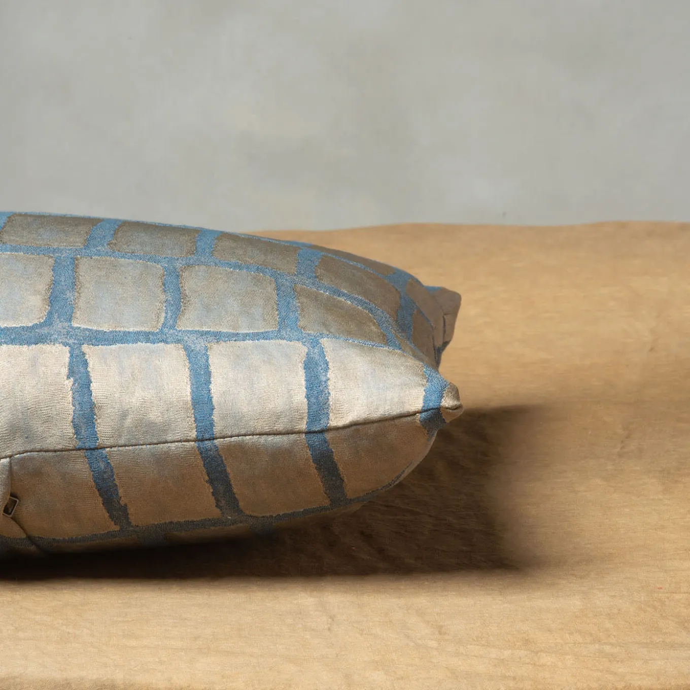 Asplenio Rectangular Patterned Blue & Beige Cushion