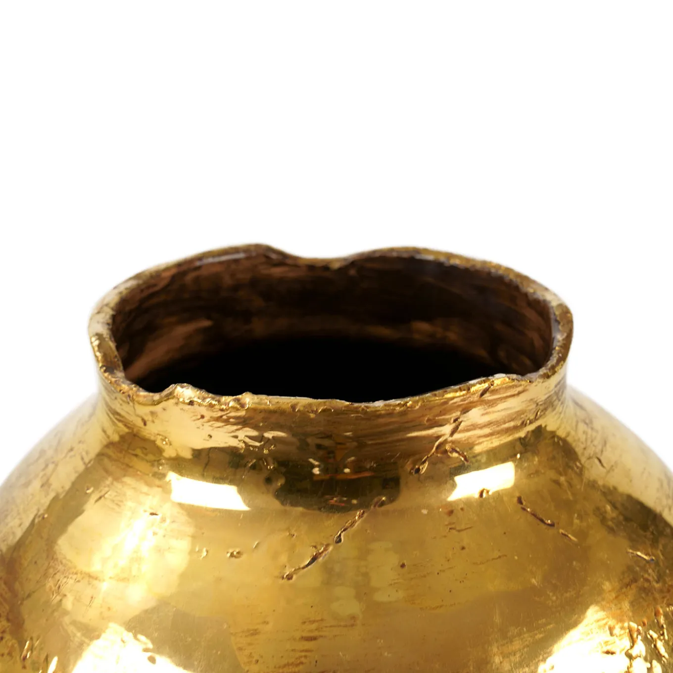 Astra gold Ceramic Vase by Gabriele Mengoni