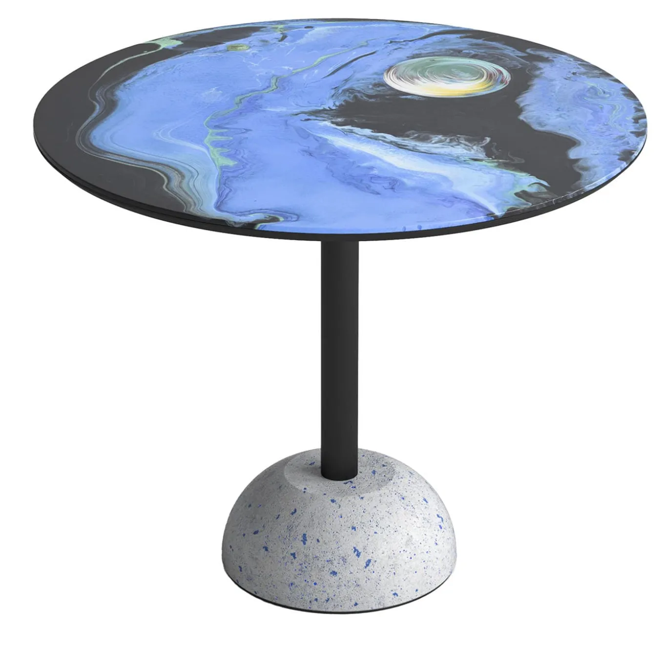 Astraliti Round Cool-Toned Metal Side Table #1