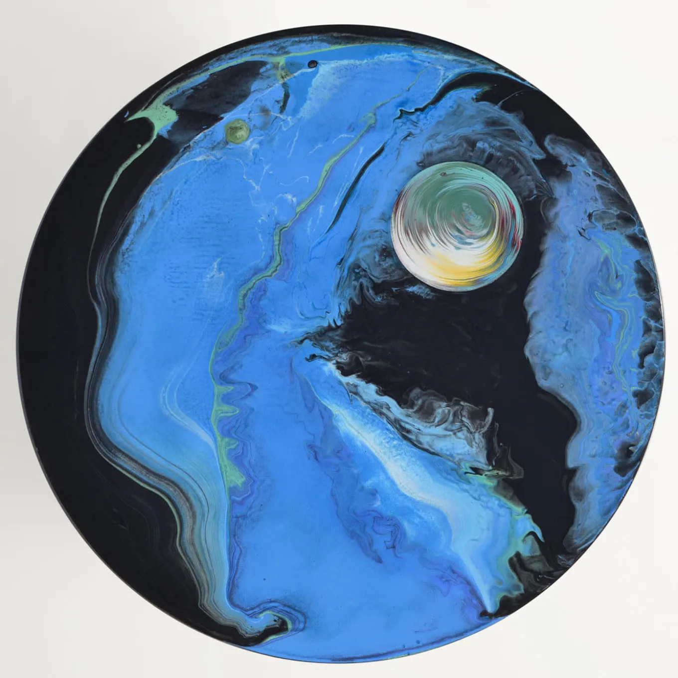 Astraliti Round Cool-Toned Metal Side Table #1