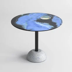 Astraliti Round Cool-Toned Metal Side Table #1
