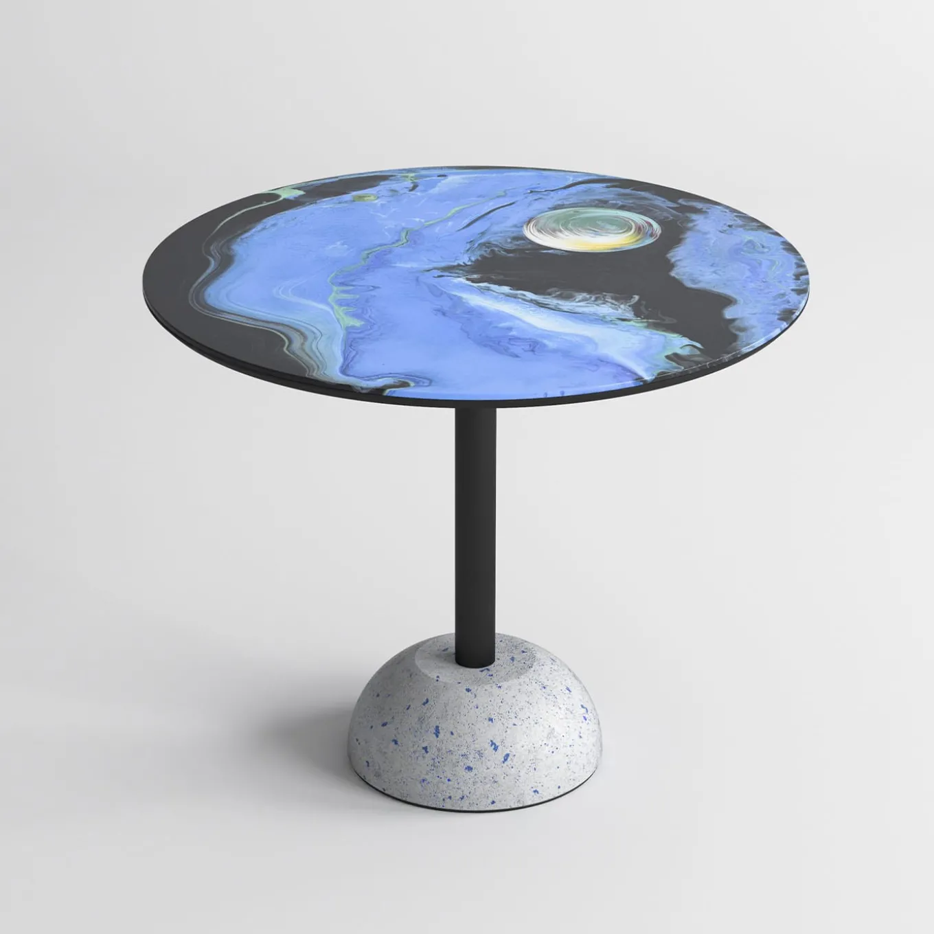Astraliti Round Cool-Toned Metal Side Table #1