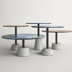 Astraliti Round Cool-Toned Metal Side Table #1