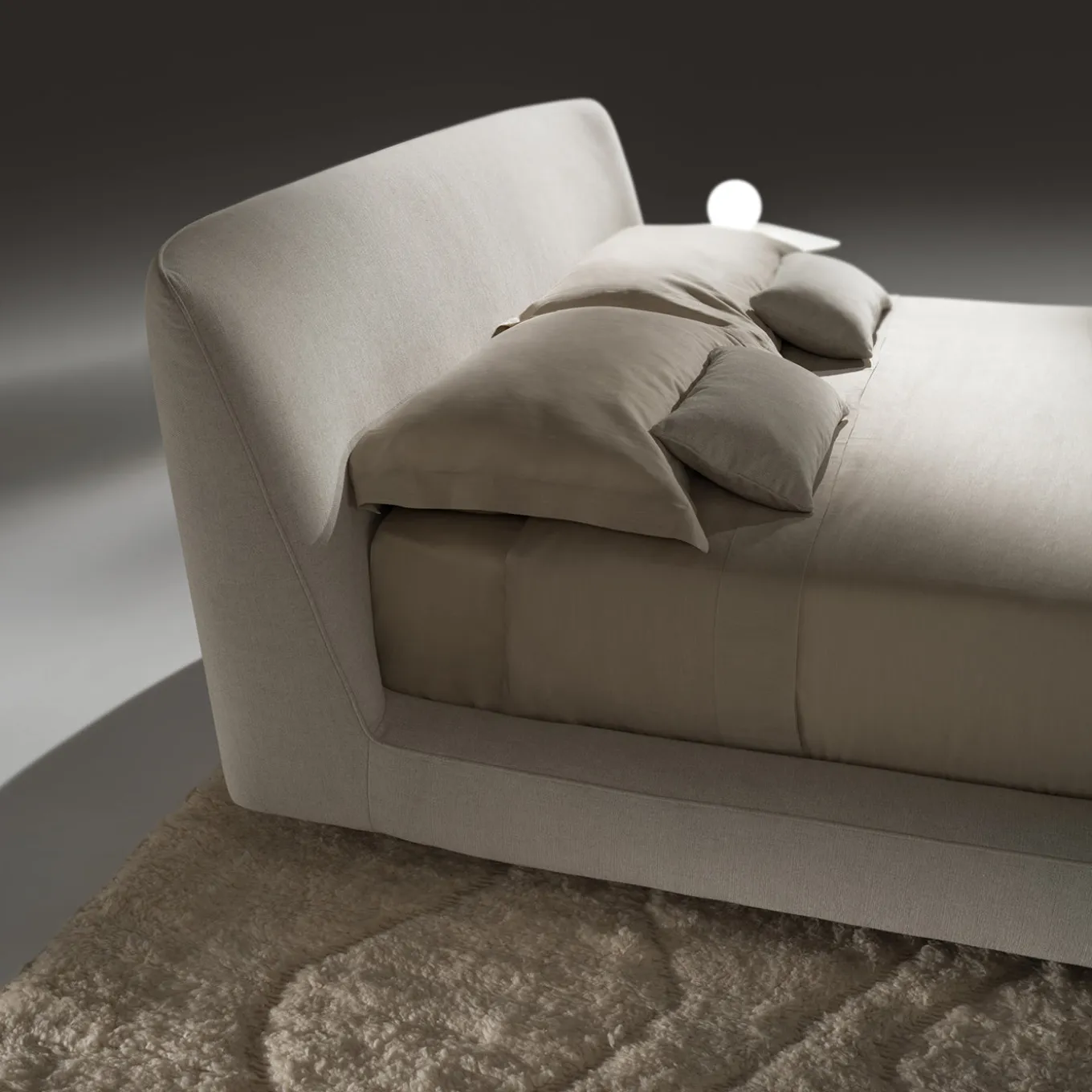 Athene Bed 905 in Beige Textile