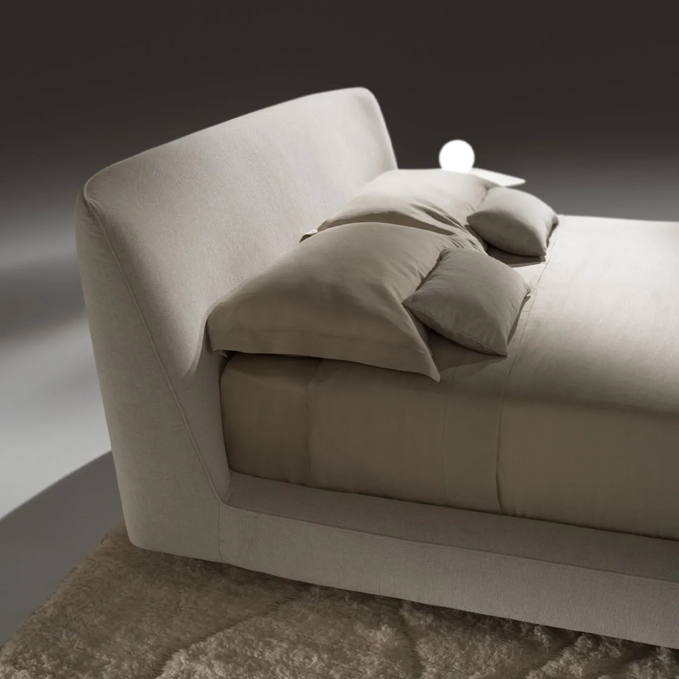 Athene Bed 905 in Beige Textile
